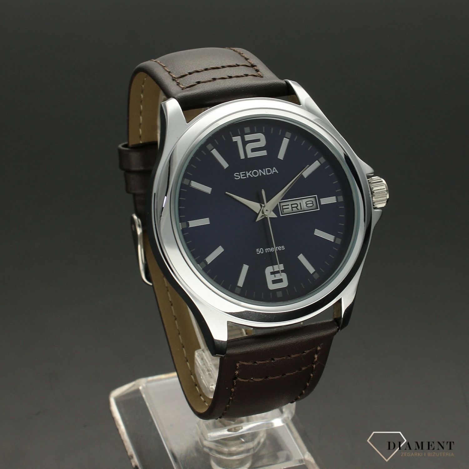 Zegarek męski Sekonda 'Niebieko- brązowy klasyk' 1654 (1).jpg