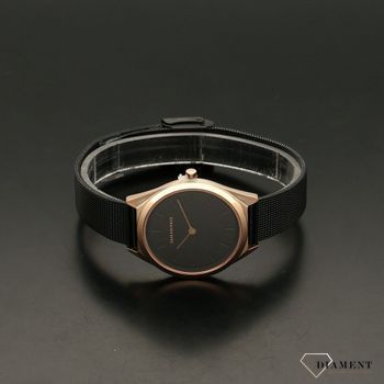 Zegarek damski w kolorze czarnym z koperta w kolorze różowego złota. Zegarek damski idealny pomysł na prezent (4).jpg