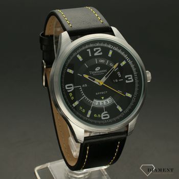 Zegarek męski na czarnym pasku z żółtymi dodatkami Timemaster 171-5 (1).jpg