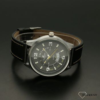 Zegarek męski na czarnym pasku z żółtymi dodatkami Timemaster 171-5 (3).jpg