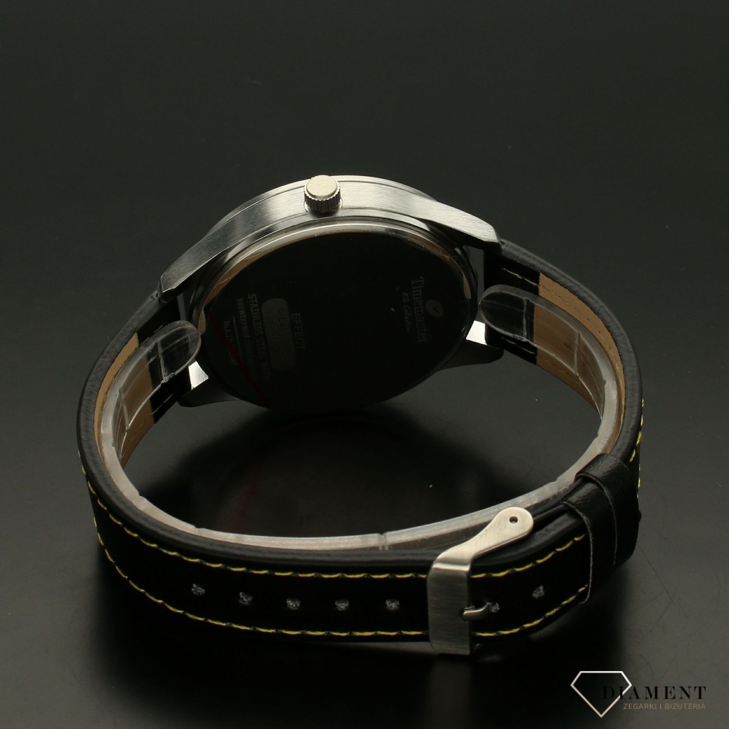 Zegarek męski na czarnym pasku z żółtymi dodatkami Timemaster 171-5 (1).jpg