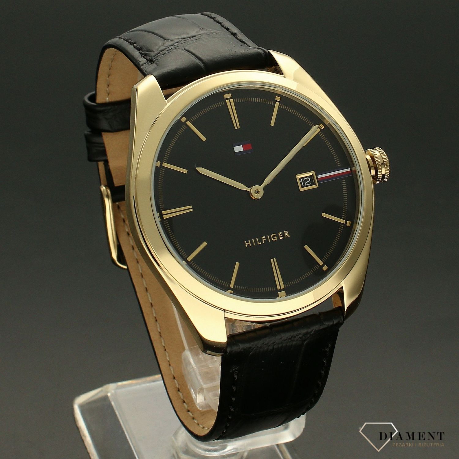 Zegarek damski na czarnym pasku skórzanym Tommy Hilfiger 1710428 z kolekcji Theo.jpg