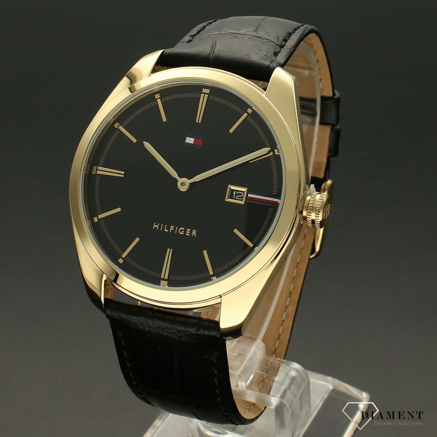 Zegarek damski na czarnym pasku skórzanym Tommy Hilfiger 1710428 z kolekcji Theo.jpg