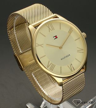 Zegarek męski Tommy Hilfiger Becker 1710515. Wyposażony jest w kwarcowy mechanizm, zasilany za pomocą baterii. Posiada bardzo wysoką dokładność mierzenia czasu. Męski zegarek na stalowej bransolecie w kolorze złotym (3).jpg
