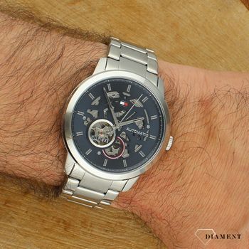 Zegarek męski Tommy Hilfiger - Automatyczny Niebieska Tarcza Stalowy Elegancki 1710661.jpg