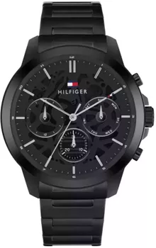 Tommy Hilfiger 1710685 – elegancki męski zegarek z czarną stalową bransoletą, mechanizmem kwarcowym i klasą wodoszczelności 5ATM. Klasyka i styl w nowoczesnym wydaniu.1.webp