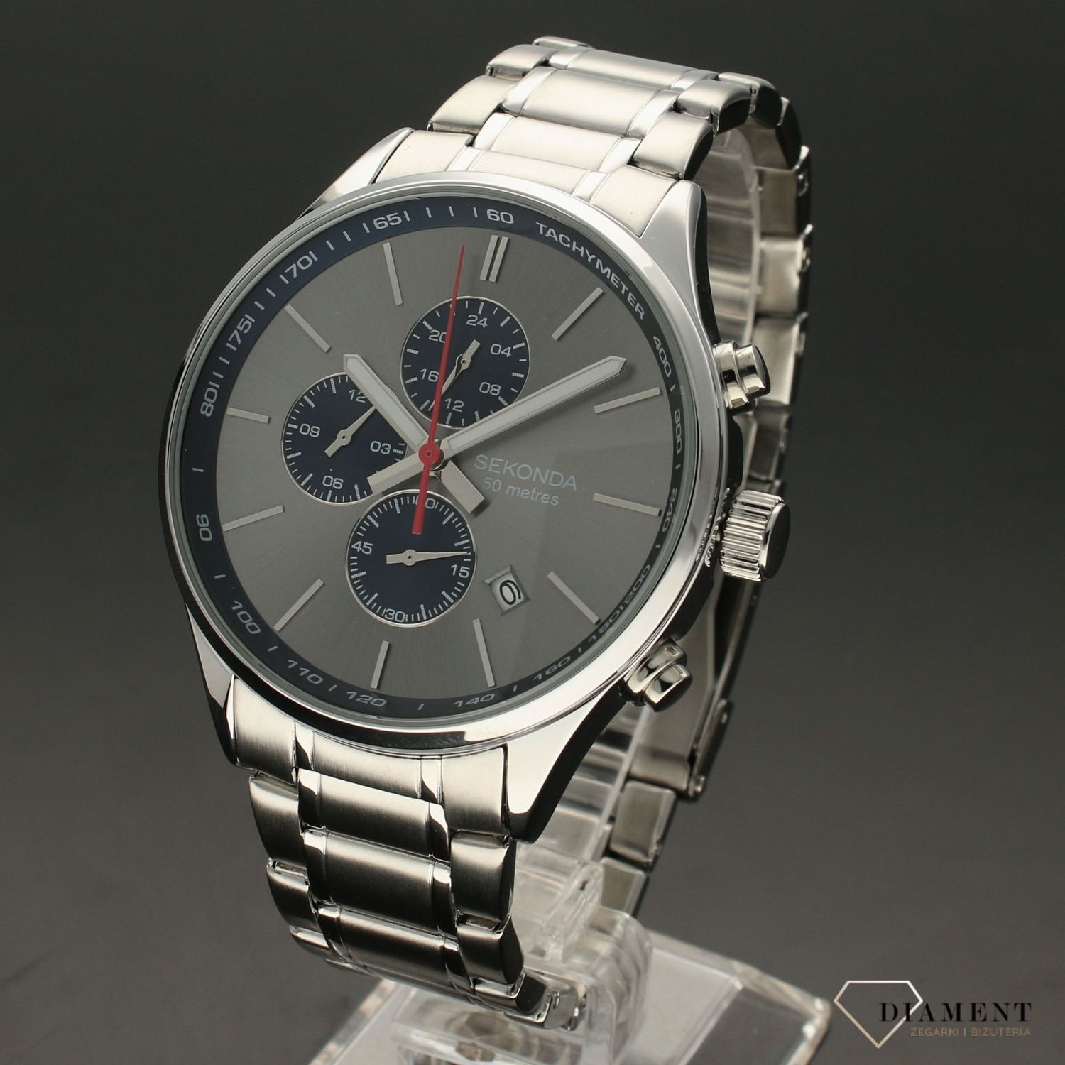 Zegarek męski Sekonda 'Stalowy Chonograf' 1712 (1).jpg
