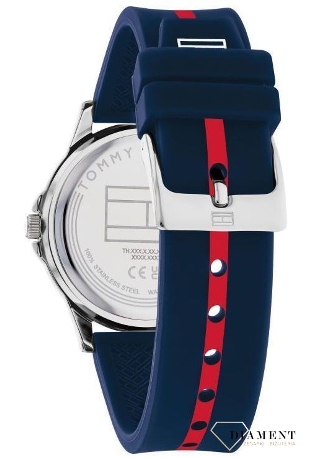 Zegarek dziecięcy Tommy Hilfiger Kids Granatowo Czerwony Pasek 1720036 (2).jpg