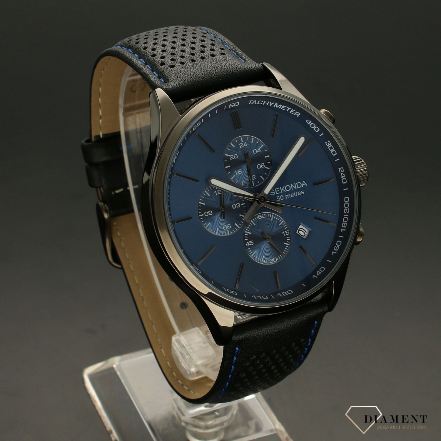 Zegarek męski Sekonda na pasku ' Niebieski chronos' 1773 (1).jpg