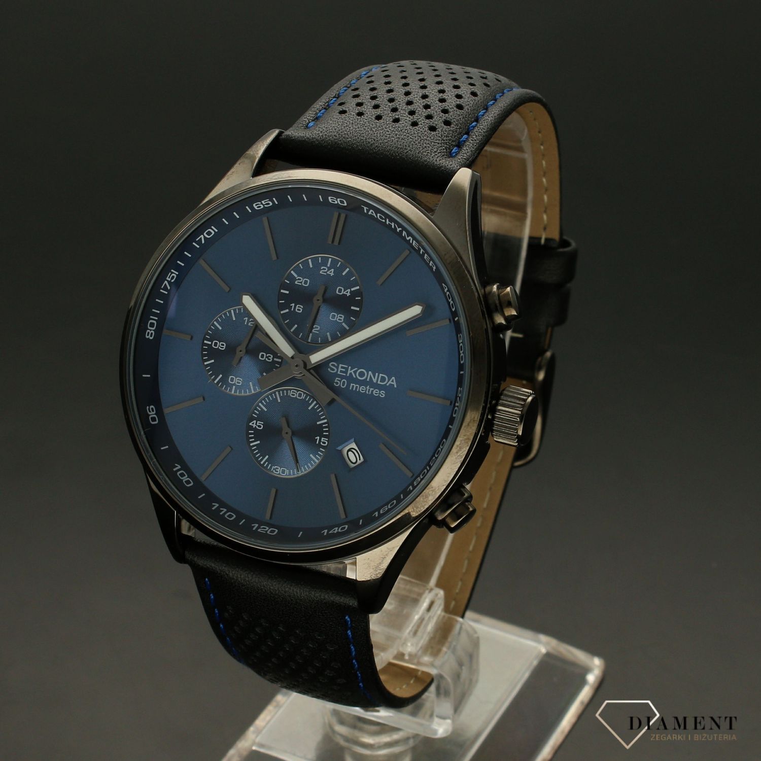 Zegarek męski Sekonda na pasku ' Niebieski chronos' 1773 (1).jpg