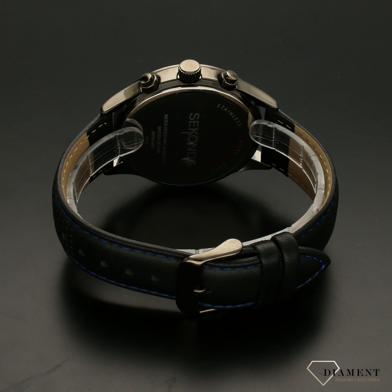Zegarek męski Sekonda na pasku ' Niebieski chronos' 1773 (1).jpg