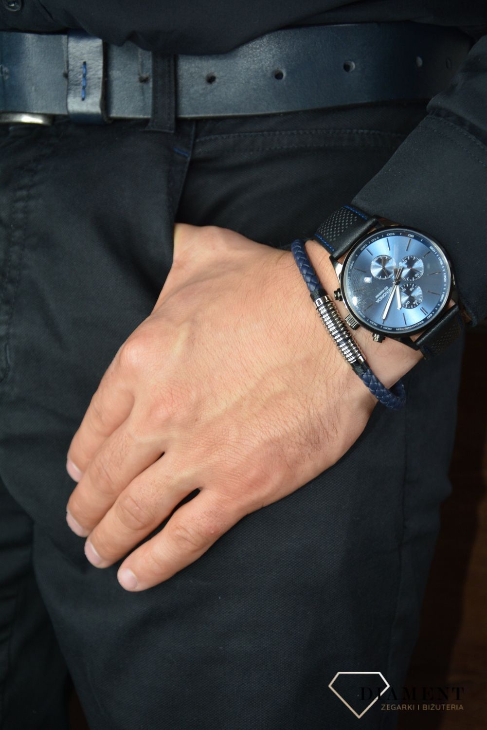 Zegarek męski Sekonda na pasku ' Niebieski chronos' 1773 (1).jpg