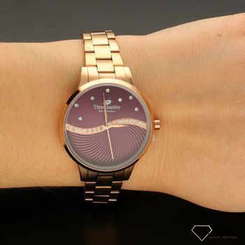 Zegarek damski na bransolecie TIMEMASTER 178-116 różowe złoto. Zegarek damski na bransolecie. Zegarek damski z cyrkoniami. Zegar (1).jpg