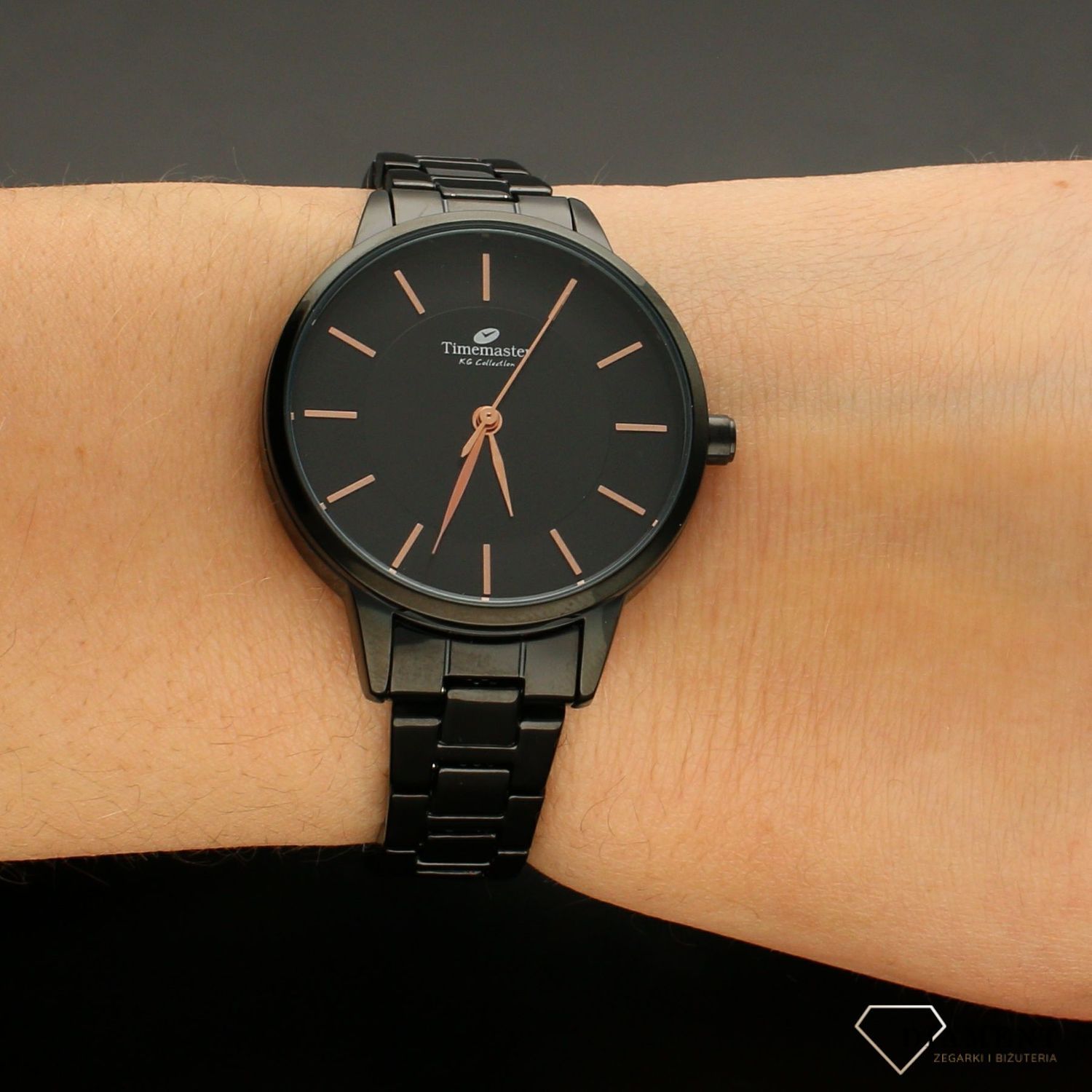 Zegarek damski czarny TIMEMASTER 178-89. Zegarek damski na bransolecie. Zegarek damski czarny. Zegarek damski klasyczny. Damski  (3)55.jpg