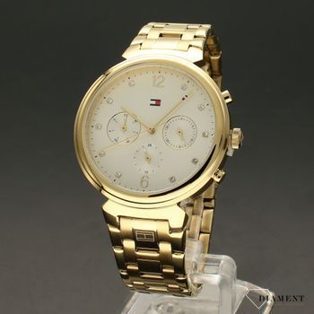 Zegarek damski złoty na bransolecie z czarną tarczą Tommy Hilfiger Ivy 1782344 z cyrkoniami na tarczy to piękny model dla kobiety  (2).jpg
