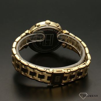 Zegarek damski złoty na bransolecie z czarną tarczą Tommy Hilfiger Ivy 1782344 z cyrkoniami na tarczy to piękny model dla kobiety  (4).jpg