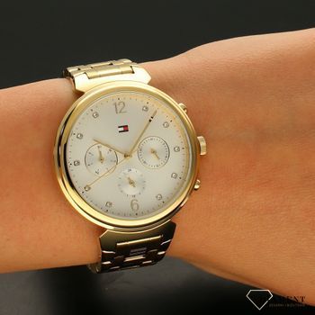 Zegarek damski złoty na bransolecie z czarną tarczą Tommy Hilfiger Ivy 1782344 z cyrkoniami na tarczy to piękny model dla kobiety  (5).jpg