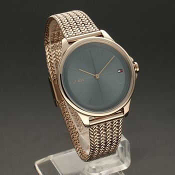 Zegarek damski na bransolecie w kolorze różowego złota Tommy Hilfiger Delphine 1782356 z niebieską tarczą to piękny kobiecy model (1).jpg