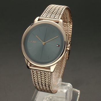 Zegarek damski na bransolecie w kolorze różowego złota Tommy Hilfiger Delphine 1782356 z niebieską tarczą to piękny kobiecy model (2).jpg