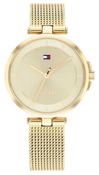 Zegarek damski pozłacany firmy Tommy Hilfiger z kolekcji Cami o numerze 1782362 na pozłacanej bransolecie..jpg