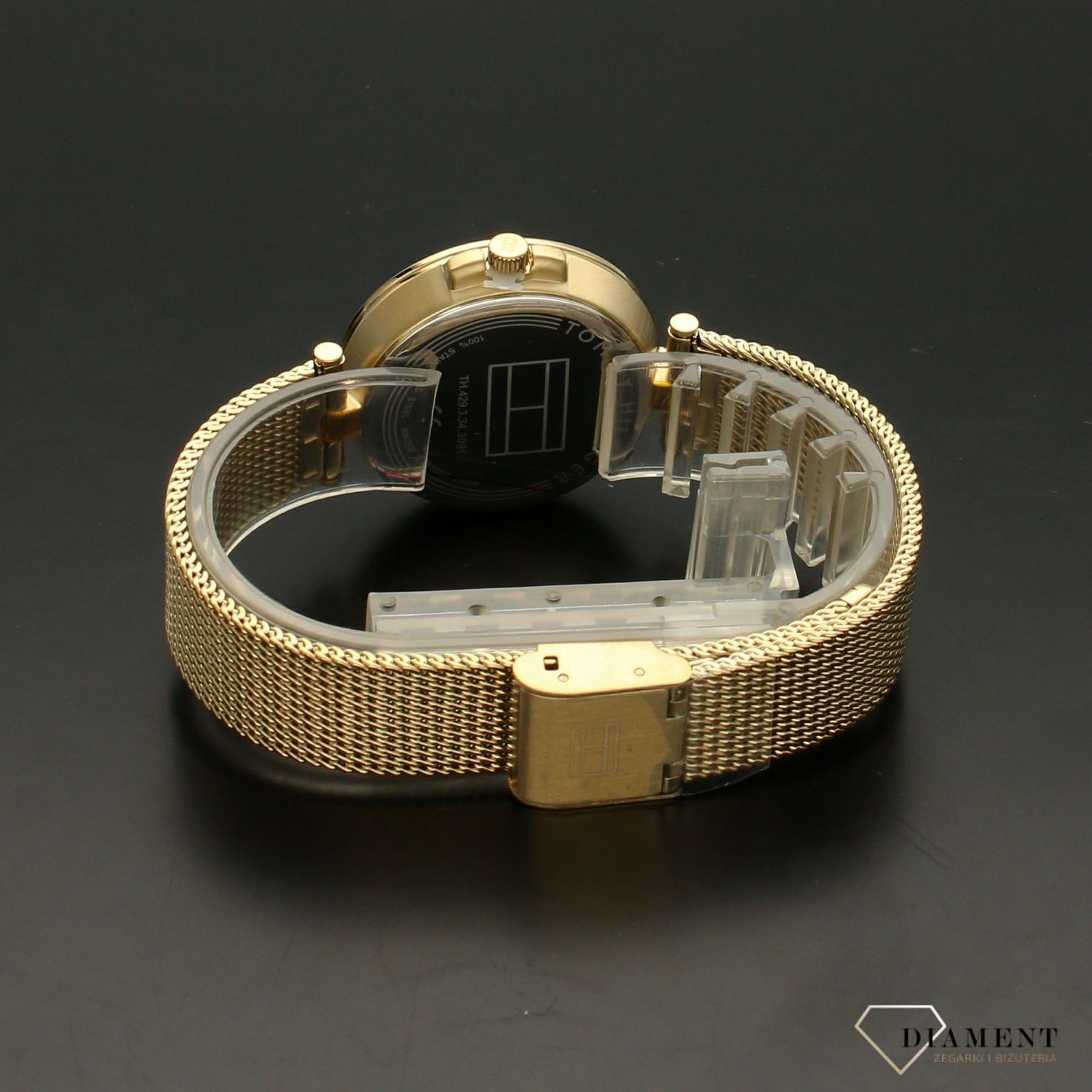 Zegarek damski pozłacany firmy Tommy Hilfiger z kolekcji Cami o numerze 1782362 na pozłacanej bransolecie..jpg