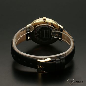 Zegarek damski na czarnym pasku ze skóry Tommy Hilfiger z kolekcji Liza 1782379 z pozłacaną kopertą i logo TH (4).jpg