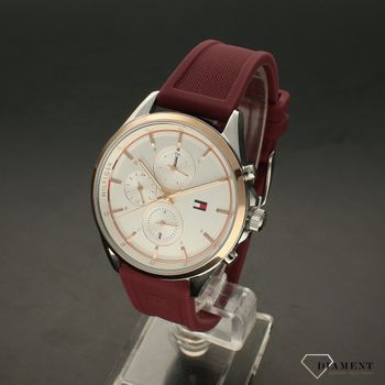 Zegarek  na bordowym pasku silikonowym Tommy Hilfiger Stella 1782425 ⌚ (1).jpg