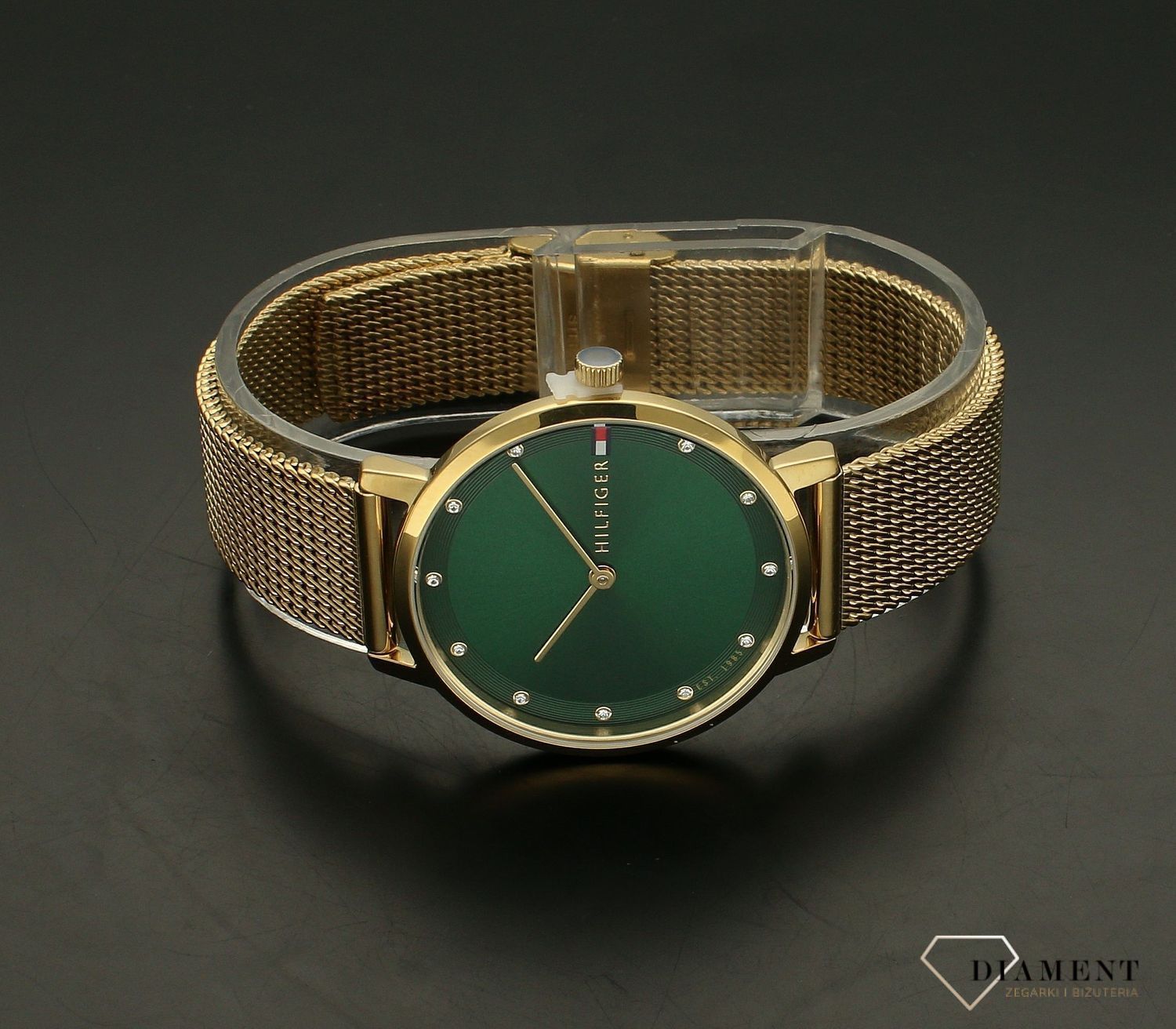 Zegarek damski na bransolecie Tommy Hilfiger Pippa Zielona tarcza 1782668.jpg