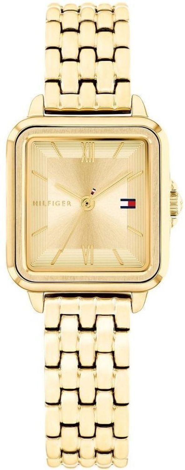 Zegarek damski Tommy Hilfiger 1782832 – złoty design, prostokątna koperta i stylowa bransoleta. Luksus i elegancja dla nowoczesnych kobiet.1.jpg