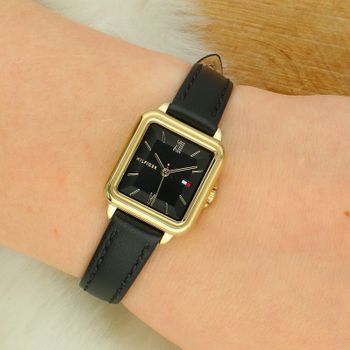 Zegarek damski Tommy Hilfiger Classic 1782835 kwarcowy ze złotą kopertą i czarnym paskiem black.jpg