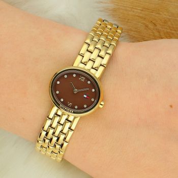 Zegarek damski Tommy Hilfiger Classic 1782844 kwarcowy złoty z brązową tarczą i cyrkoniami brown.jpg
