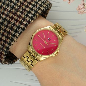 Elegancki damski zegarek Tommy Hilfiger Classic 1782854. Mechanizm kwarcowy Seiko Y121F, stal szlachetna, różowa tarcza, wodoszczelność 3 ATM. Stylowy i kobiecy dodatek (2).jpg