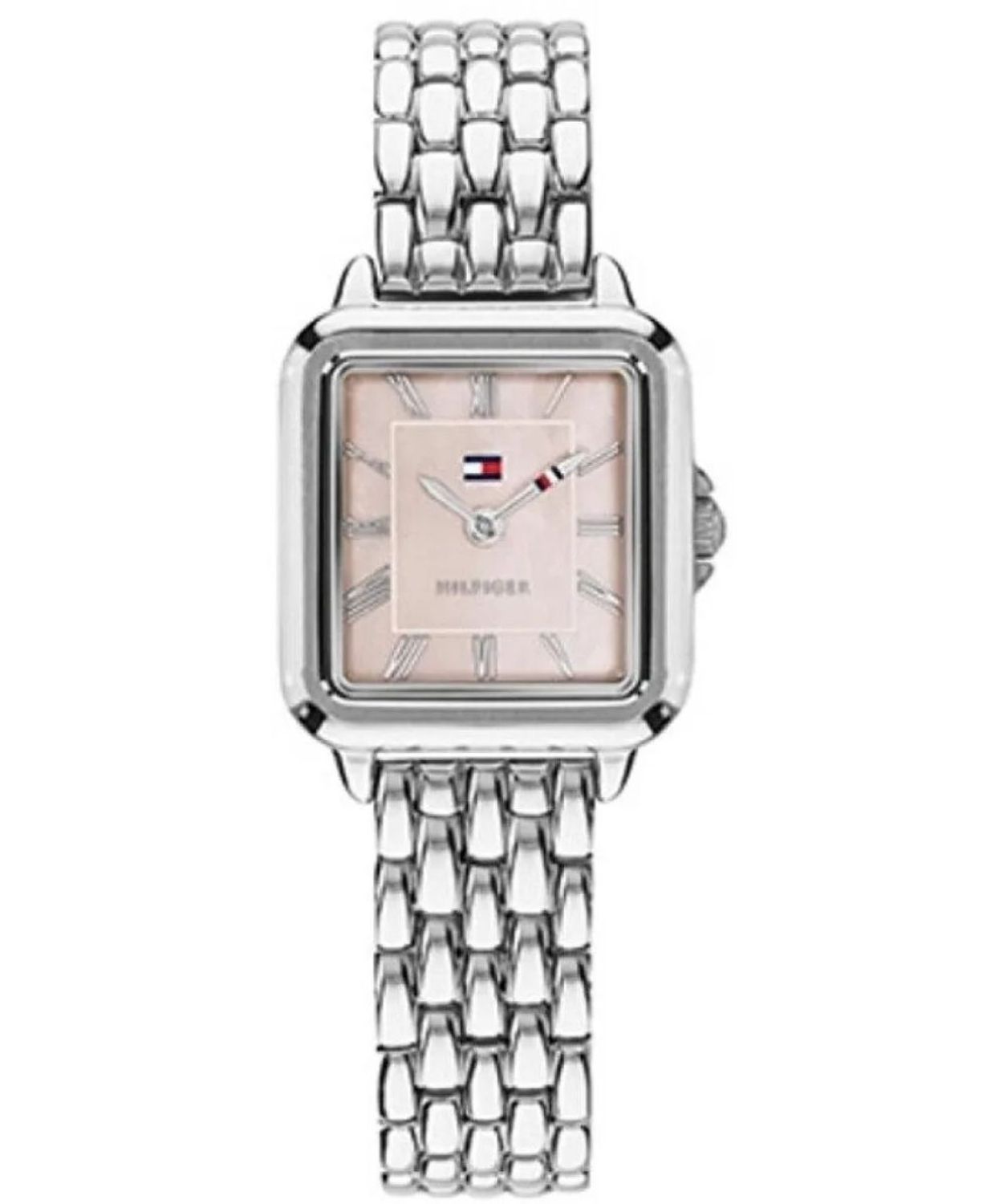 Zegarek damski Tommy Hilfiger 1782914 srebrny na bransolecie z różową tarczą.jpg