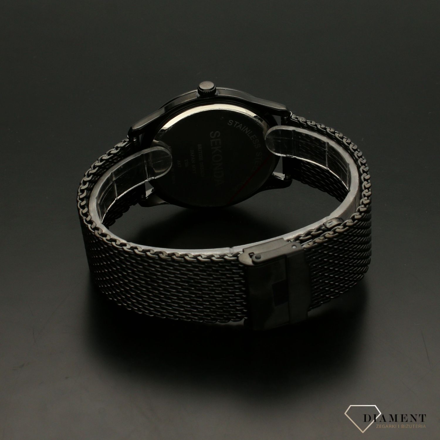 Zegarek męski Sekonda 'Klasyk na rozciąganej bransolecie w kolorze czarnym'  1786 (2).jpg
