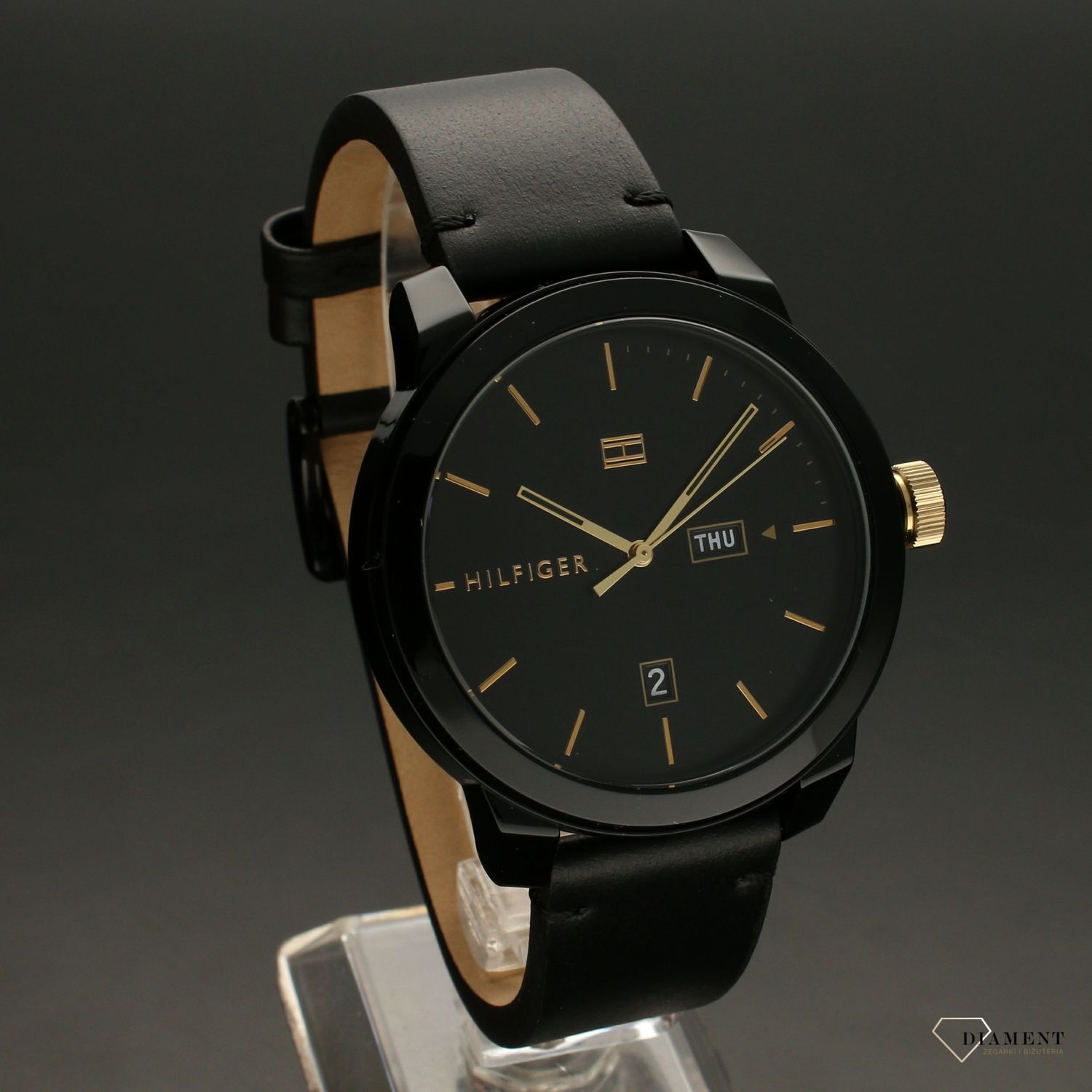 Zegarek męski Tommy Hilfiger na czarnym pasku Black&Gold'' 1791747.jpg