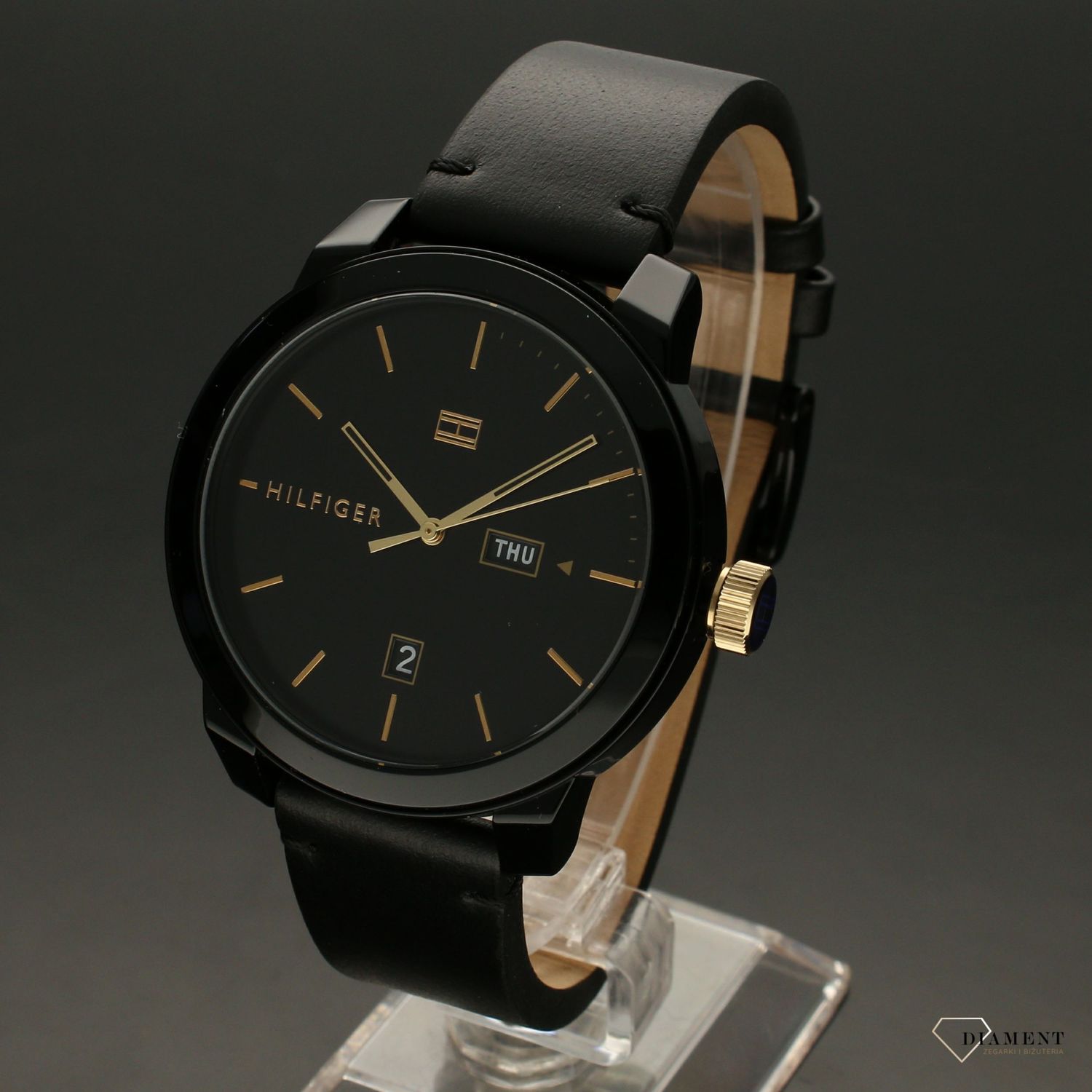 Zegarek męski Tommy Hilfiger na czarnym pasku Black&Gold'' 1791747.jpg