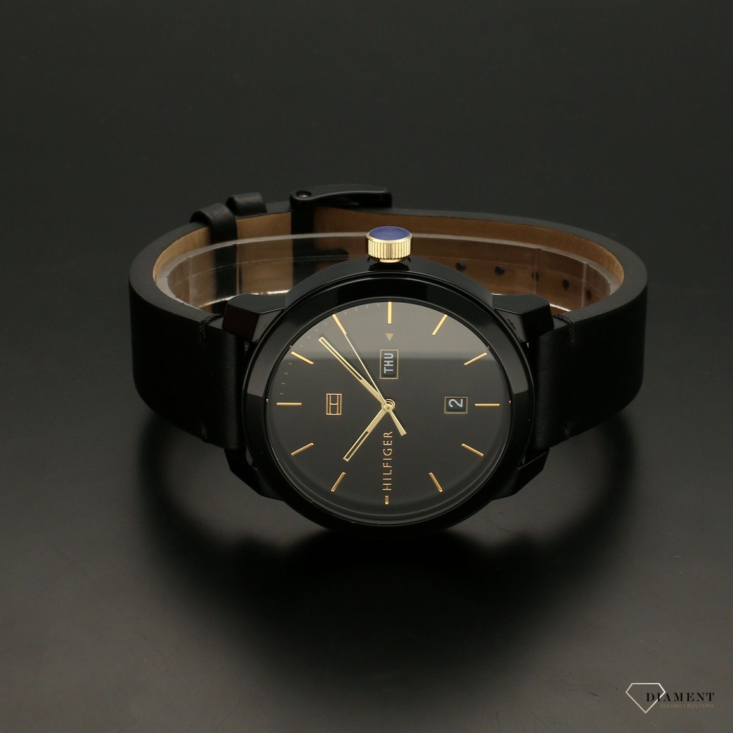 Zegarek męski Tommy Hilfiger na czarnym pasku Black&Gold'' 1791747.jpg