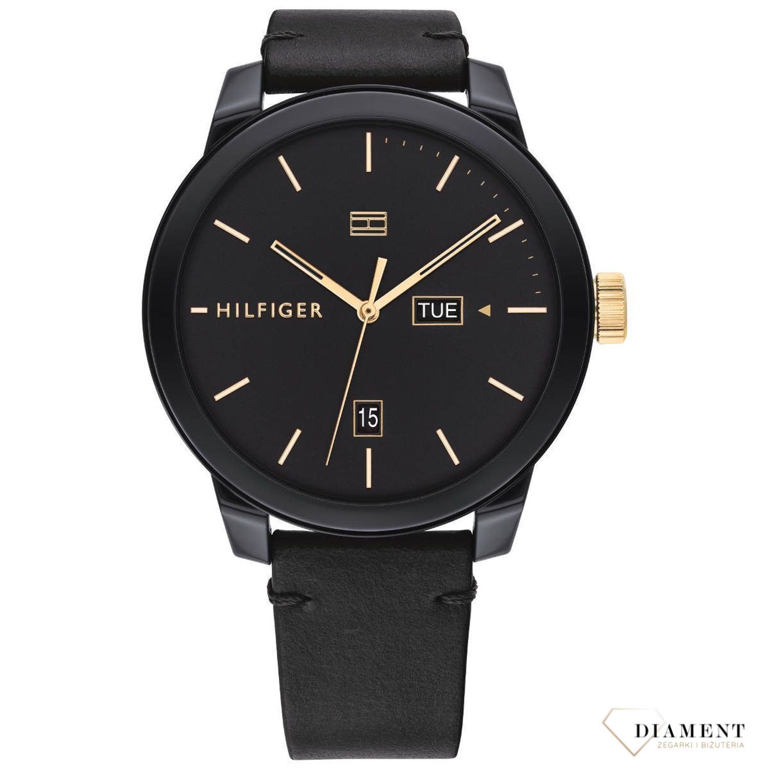 Zegarek męski Tommy Hilfiger na czarnym pasku Black&Gold'' 1791747.jpg