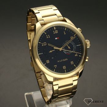 Zegarek męski na złotej bransolecie z niebieską tarczą Tommy Hilfiger Patrick 1791783  (1).jpg