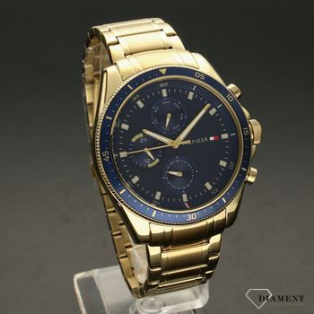 Zegarek męski na złotej bransolecie z niebieską tarczą Tommy Hilfiger 1791834 (1).jpg