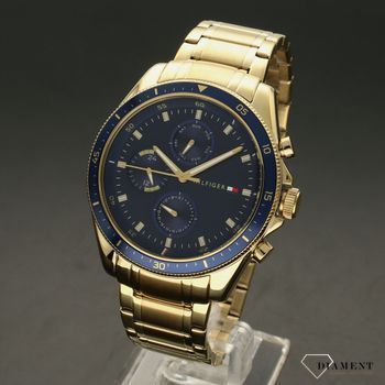 Zegarek męski na złotej bransolecie z niebieską tarczą Tommy Hilfiger 1791834 (2).jpg