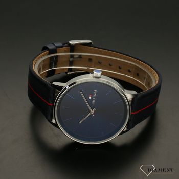 Zegarek ⌚ męski na pasku parciano-skórzanym z niebieską tarczą Tommy Hilfiger Hendrix 1791844  (3).jpg