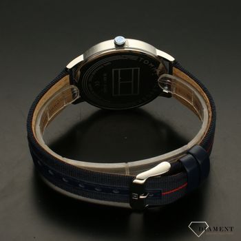 Zegarek ⌚ męski na pasku parciano-skórzanym z niebieską tarczą Tommy Hilfiger Hendrix 1791844  (4).jpg