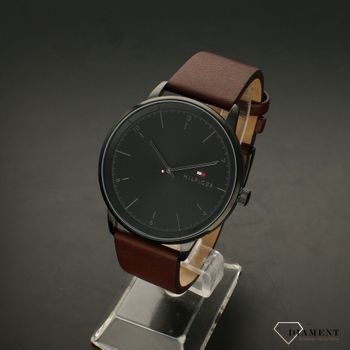 Zegarek ⌚ męski na brązowym pasku skórzanym z czarna tarczą Tommy Hilfiger 1791876 ✓Z (3).jpg