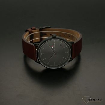 Zegarek ⌚ męski na brązowym pasku skórzanym z czarna tarczą Tommy Hilfiger 1791876 ✓Z (4).jpg