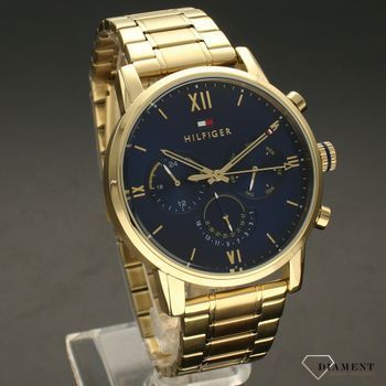 Zegarek męski na złotej bransolecie z niebieską tarczą Tommy Hilfiger Sullivan 1791880  Zegarki Tommy Hilfiger (1).jpg