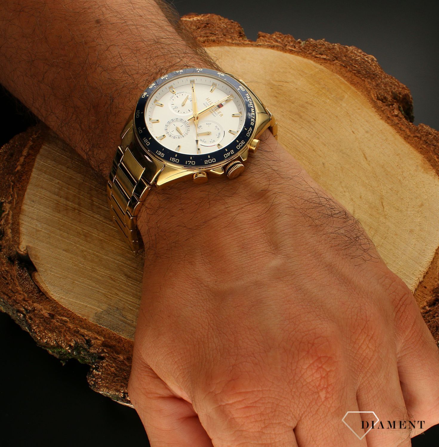 Złoty zegarek męski na bransolecie TOMMY HILFIGER Owen 1791969 (1).jpg