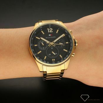 Zegarek męski na złotej bransolecie z czarna tarczą Tommy Hilfiger 1791974 Max.  (1).jpg
