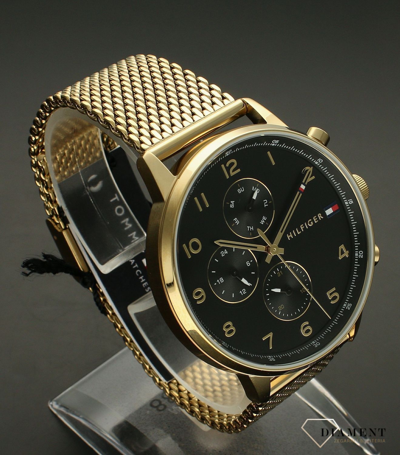 Zegarek męski Tommy Hilfiger Leonard 1791989. Piękna bransoleta w kolorze złota składa się z niewielkich ogniwek, które zostały wykonane z wysokiej jakości stali 316L i pozłocone trwałą metodą PVD.Zegarek.jpg