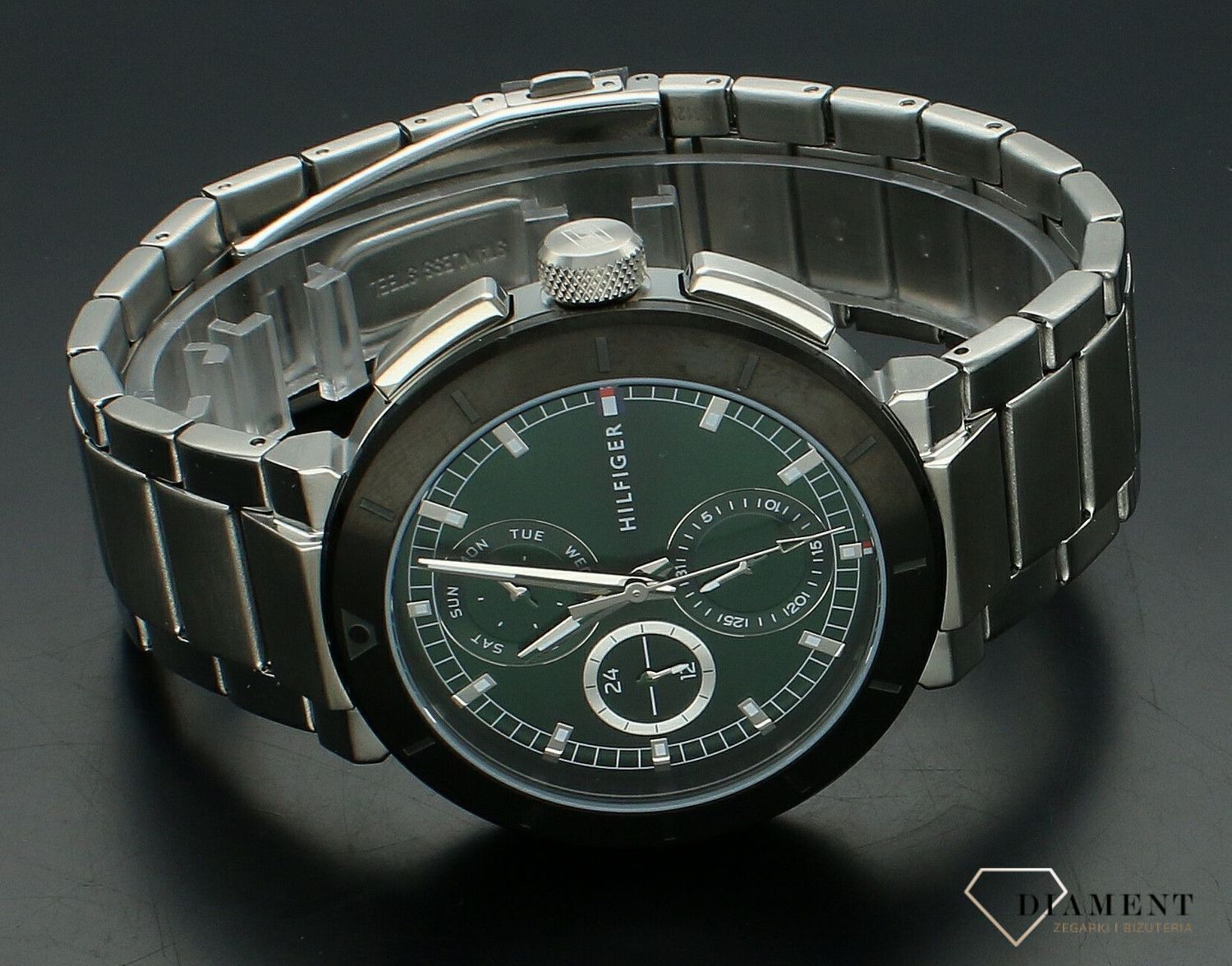 Zegarek męski Tommy Hilfiger Lorenzo butelkowa zieleń 1792117. Męski zegarek oryginalny Tommy Hilfiger. Męski zegarek z modną zieloną tarczą. Zegarek dla mężczyzny na prezent. Darmowa wysyłka..jpg
